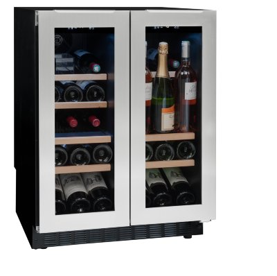 Двухзонный шкаф, Avintage модель AVU41TXDPA Двухзонный встраиваемый винный шкаф Avintage AVU41TXDPA на 42 бутылки (типа Бордо) позволяет размещать напитки при наиболее подходящей для них температуре. Он может быть встроен в мебель или нишу, а наличие двух дверей добавляет ему практичности.