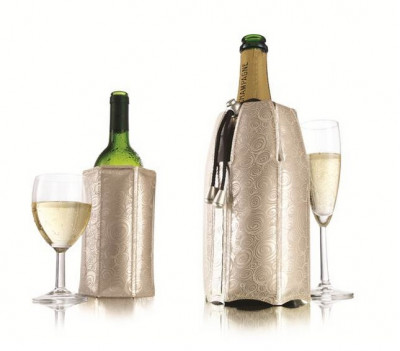 Набор из 2-х охладительных рубашек для вина 0,75 л и шампанского, серебро Набор VacuVin Rapid Ice из 2-х охлад.рубашек для вина 0,75л и шамп 0,75л, платина, арт.3887560