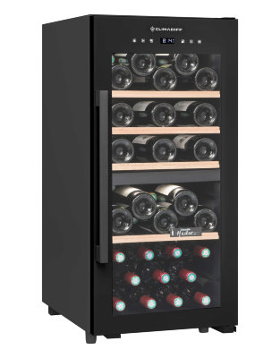 Двухзонный шкаф, Climadiff модель CLD40B1 Двухзонный шкаф для вина Climadiff CLD40B1 объёмом в 41 (20+21) бутылок стандартного размера поможет сохранить вашу винную коллекцию в оптимальных условиях. Диапазон температуры хранения, АУФ-защита, а также другие защитные системы гарантируют, что до дегустации ваш любимый напиток дойдёт в лучшем виде.