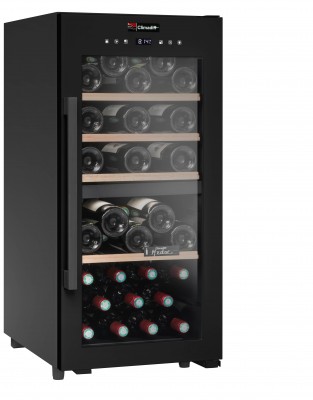 Двухзонный винный шкаф, Climadiff модель CD41B1 с уценкой(10%) №211600098 Двухзонный винный шкаф Climadiff CD41B1 позволяет разместить 41 бутылку (типа Бордо) при оптимальной для разных напитков температуре. Интересное дизайнерское решение дает возможность устанавливать шкаф как на домашней кухне, так и в рабочем кабинете. Царапина на двери возле петли