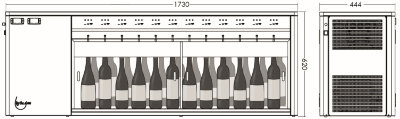 Диспенсер для розлива вина ByTheGlass Standard DS на 2х12 бутылок (нержавеющая сталь) Двухсторонний диспенсер для розлива вина ByTheGlass Standard DS вместимостью 2х12 бутылок, есть возможность разместить бутылки Magnums, имеет перемещаемую перегородку между температурными зонами и прозрачную заднюю стенку, компрессорное охлаждение, 2 зоны от +6°С до +18°С, для красных и белых вин, три программируемых дозы разлива вина, цвет корпуса - нержавейка. Опции: Контроль и учет розлива. Подключение к компьютеру, к кассовому аппарату, облачному сервису. Карт-ридер с набором клиентских и сервисных карт.