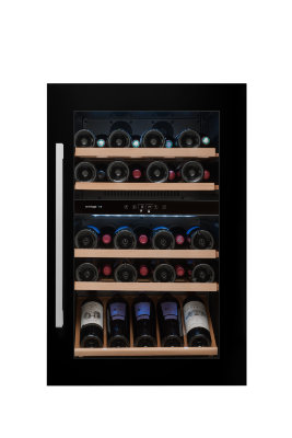 Двухзонный шкаф, Avintage модель AVI48 PREMIUM Двухзонный винный шкаф Avintage AVI48 PREMIUM вместит до 52 бутылок типа Бордо. Возможна установка модели с интеграцией в колонну. Наличие двух температурных зон позволяет одновременно хранить разные сорта напитков. Также шкаф оснащён антивибрационной системой, 2 регулируемыми ножками и перенавешиваемой стеклянной дверцей.