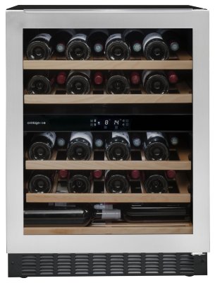 Двухзонный шкаф, Avintage модель AVU54TXDZA Монотемпературный двухзонный винный шкаф Avintage AVU54TXDZA на 50 бутылок (типа Бордо) предназначен для хранения вин в течение длительного срока. Шкаф может быть встроен под столешницу, а возможность перенавесить дверцу позволяет установить его в любом подходящем месте. Дверца представляет собой стеклопакет с АУФ-тонировкой и отлично защищает бутылки от воздействия света. Практичные полки из дерева гарантируют винам безопасное хранение.