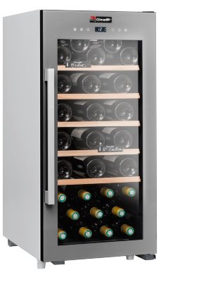 Двухзонный шкаф, Climadiff модель CLS41MT Двухзонный шкаф для хранения напитков Climadiff CLS41MT вмещает 41 (20+21) бутылку стандартного типа Бордо. Благодаря двум температурным зонам, каждая с независимым управлением, вы можете хранить сразу несколько сортов вина, требующих различные температурные условия. Цвет корпуса и рамки двери - антрацит, компрессорный, 2 зоны (5-12 / 12-20 ° C), электронное регулирование, закаленный двухслойный стеклопакет (цвет серый)  с анти-УФ-обработкой.