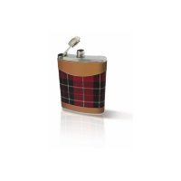 Фляжка с воронкой 240 мл. с воронкой, ткань шотландка, Vin Bouquet , Flask escocés 8 oz, FIA 016