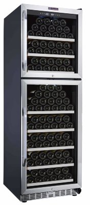 Двухзонный винный шкаф, LaSommeliere модель MZ2V165 Винный шкаф для длительного хранения напитков MZ2V165 способен вместить 165 бутылок стандартного типа Бордо, а возможность встройки поможет разместить его с максимальным удобством и комфортом.
