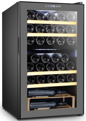 Двухзонный шкаф, LaSommeliere модель SLS33DZ Двухзонный винный шкаф La Sommeliere SLS33DZ предназначен для размещения 33 бутылок (типа Бордо). В двух независимых температурных отсеках можно хранить различные сорта вин. Шкаф оснащён 4-мя фиксированными полками из бука.