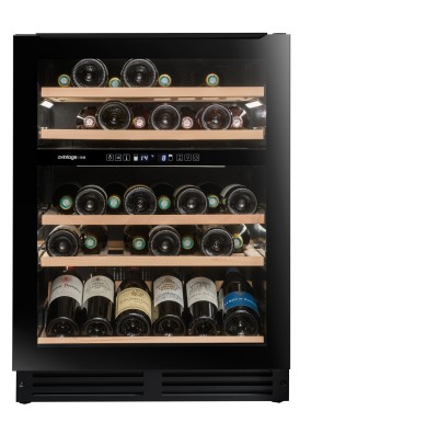 Двухзонный шкаф, Avintage модель AVU51D82 Двухзонный винный шкаф Avintage AVU51D82 для подготовки вина вмещает 44 бутылки (типа Бордо): верхняя зона - 16 бутылок, нижняя зона - 28 бутылок. Установка шкафа свободная или встраиваемая под столешницу. Наличие двух температурных зон позволяет размещать разные напитки при наиболее подходящей температуре.