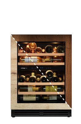 Двухзонный шкаф, Avintage модель AVU50PANEL Двухзонный встраиваемый винный шкаф Avintage AVU50PANEL сможет вместить до 47 бутылок типа Бордо, которые будут находиться под надёжной защитой системы антивибрации, АУФ-стеклопакета, а также других защитных систем модели.
Винный шкаф оснащен пятью полками из натурального дерева, перенавешиваемой дверью и лотком для воды